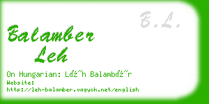 balamber leh business card